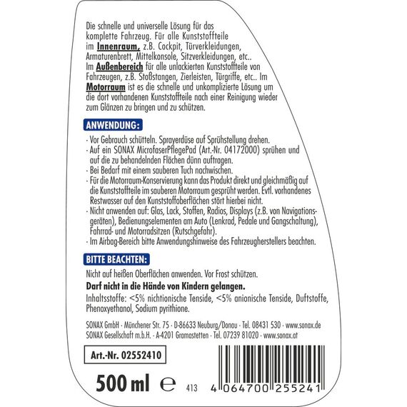 SONAX Innenraum+Scheibe-Set inkl. Tasche (11-teilig) Innenraumreinigung- & Pflege für einen gepflegten Innenraum | Art-Nr. 07688000