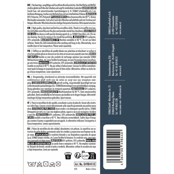SONAX Innenraum+Scheibe-Set inkl. Tasche (11-teilig) Innenraumreinigung- & Pflege für einen gepflegten Innenraum | Art-Nr. 07688000