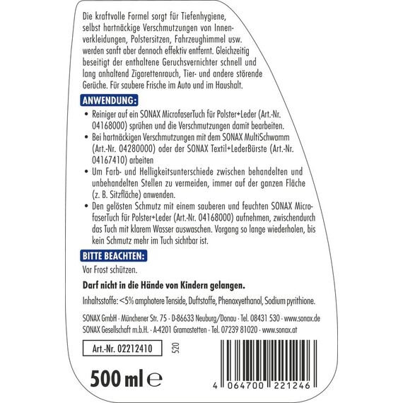 SONAX Innenraum+Scheibe-Set inkl. Tasche (11-teilig) Innenraumreinigung- & Pflege für einen gepflegten Innenraum | Art-Nr. 07688000
