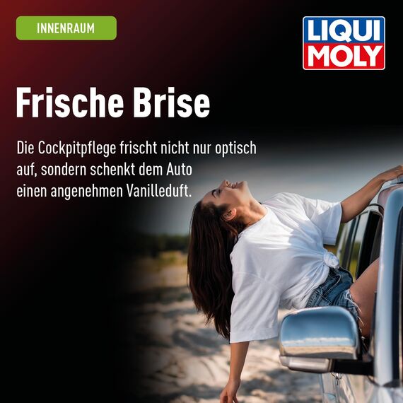 LIQUI MOLY Cockpitspray Cockpitpflege Vanille, Art.-Nr. 1598 I 300 ml Auto Innenraum-Pflege & Reinigung für Kunststoffteile I Regenerierend, auffrischend & antistatisch I Seidenmatte Dashboard Pflege
