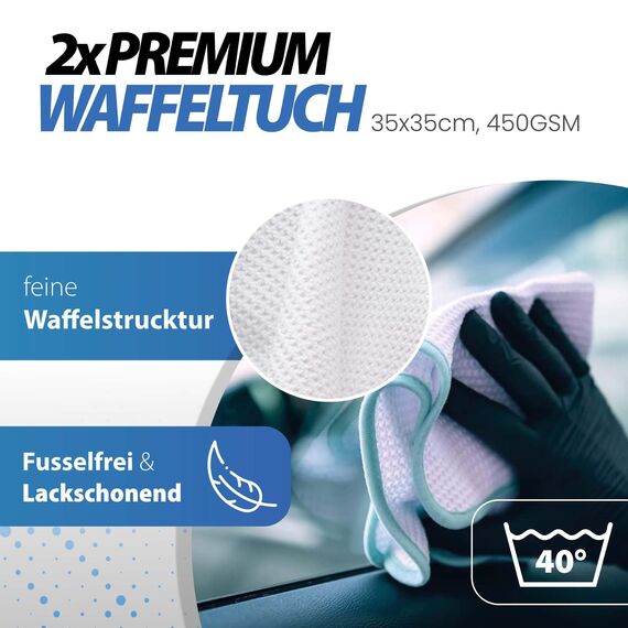 detailmate Auto Scheiben Reinigung & Politur Bundle: Soft99 Glaco de Cleaner Glasreiniger 400ml + Soft99 Glaco Glass Compound Roll On 100ml + 2x detailmate Waffeltuch + Poliertuch