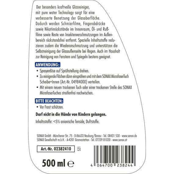SONAX Innenraum+Scheibe-Set inkl. Tasche (11-teilig) Innenraumreinigung- & Pflege für einen gepflegten Innenraum | Art-Nr. 07688000
