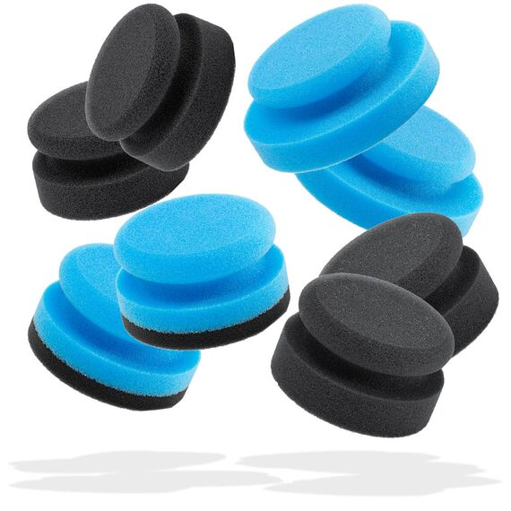 Detailmate Autopflege Polierschwamm Set - Made in Germany - Applikator Medium 90/130mm, Soft & Soft/Medium - Für Handpolitur, Wachse, Pflegeprodukte