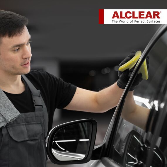 ALCLEAR 721GR Glasreiniger Auto 1000 ml, mit Abperleffekt, für Scheiben innen & außen, Windschutzscheibe, Rückspiegel, Kunststoff, Chrom, streifenfrei, Kindersicherung, Autopflege