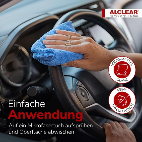ALCLEAR 721IR Innenreiniger Spray, Auto Innenraum Reiniger für Cockpit, Polster, Kunstleder & Display, reinigt schonend, geruchsneutral, für Fahrzeugpflege & Aufbereitung – Made in Germany