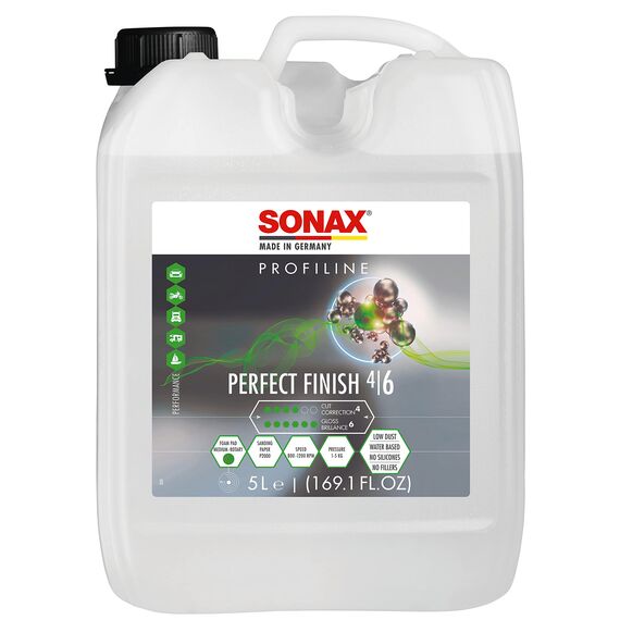 SONAX PROFILINE PerfectFinish (5 Liter) Finishpolitur zum 1-stufigen Polieren von lokal ausgeschliffenen Lackschäden wie Staubeinschlüssen oder Läufern, Art-Nr. 02245000