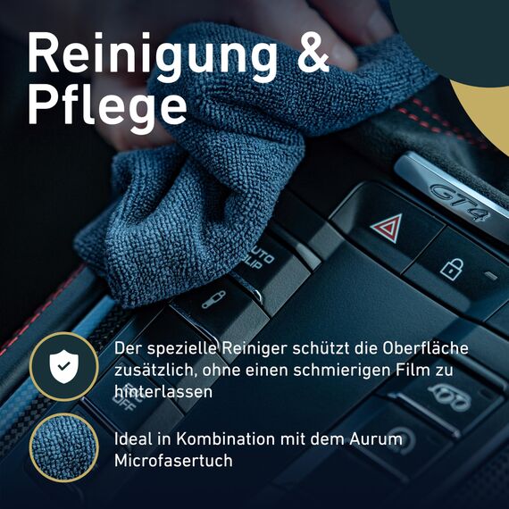 Aurum-Performance® Auto-Innenraum-Reiniger 750ml - Cockpitspray hocheffektiv für Kunststoff, Armaturen & Leder - KFZ Cockpitreiniger Spray, Kunststoffreiniger, Car Interior Cleaner