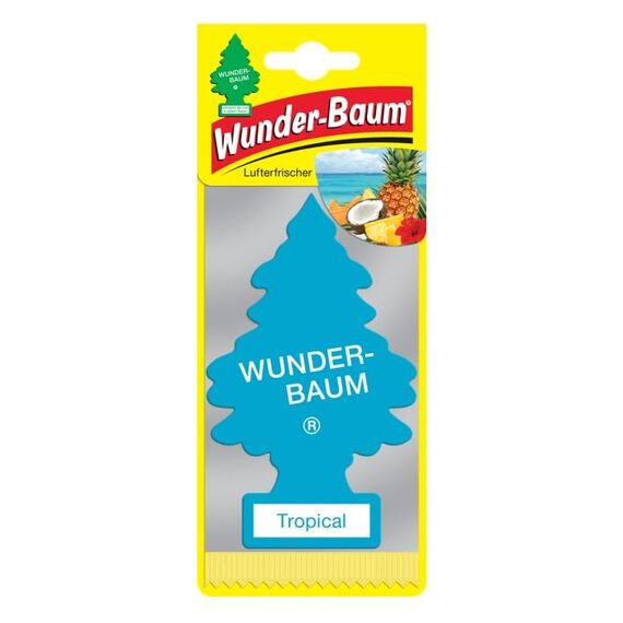 WUNDER-BAUM Auto-Lufterfrischer | Anhänger für langanhaltenden Duft im Auto oder zu Hause | Tropical | 1 Stück