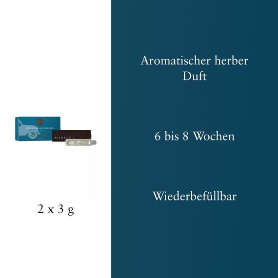 RITUALS Parfüm Hammam Auto Lufterfrischer – Duft mit Eukalyptus und Rosmarin – Elegante Holzhalterung – 6 g