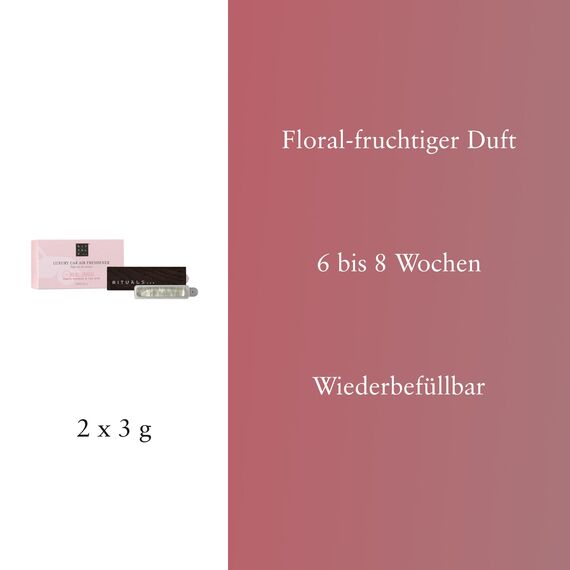RITUALS Auto Parfüm Sakura Car Air Freshener – Auto Duft mit Kirschblüten und Reismilch Aroma – Auto Lufterfrischer mit eleganter Holzhalterung Weiß - Sakura– 6 g