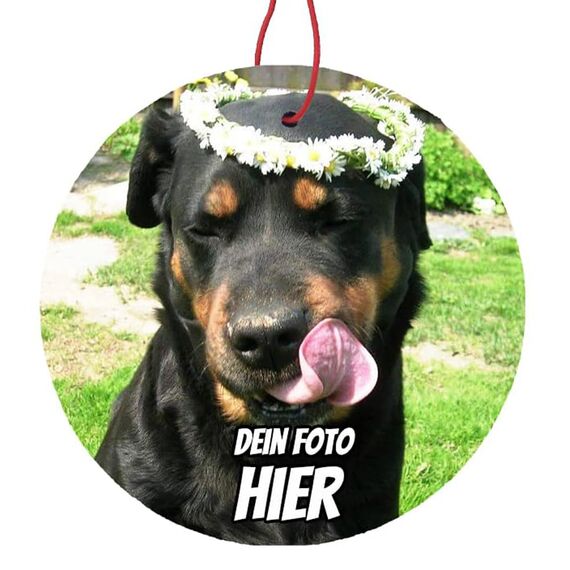 Personalisierter 1x Auto Lufterfrischer mit Dein Foto Text beidseitig Herz rund rechteckig, für ihn Geburtstag Parfüm (Runden)
