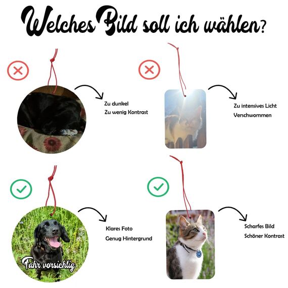 Personalisierter 1x Auto Lufterfrischer mit Dein Foto Text beidseitig Herz rund rechteckig, für ihn Geburtstag Parfüm (Runden)
