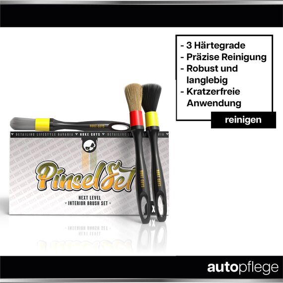 Nuke Guys Auto Reinigungsset Innenraum | Innenraumreiniger 500ml + Detailing Handschuh + 3X Reinigungspinsel + Scrub Pad | Autopflege Set Innen