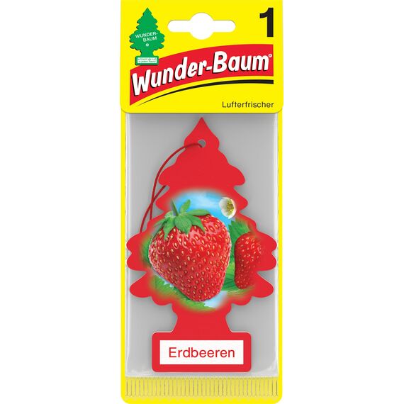 WUNDER-BAUM Auto-Lufterfrischer I Anhänger für langanhaltenden Duft im Auto oder zu Hause I Erdbeeren 1 Stück