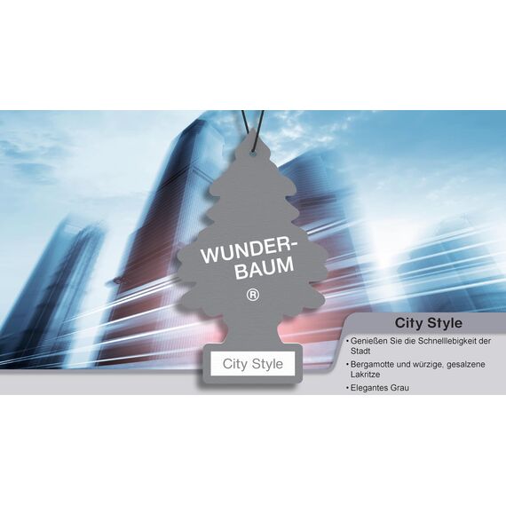 WUNDER-BAUM Auto-Lufterfrischer | Anhänger für langanhaltenden Duft im Auto oder zu Hause | City Style | 1 Stück
