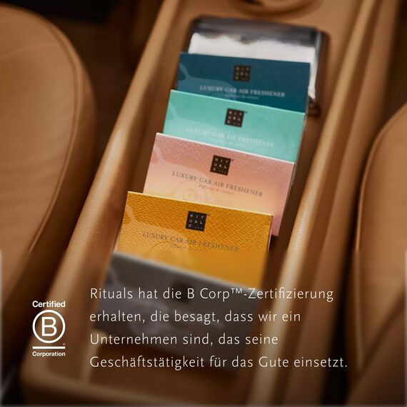 RITUALS Auto Parfüm Sakura Car Air Freshener – Auto Duft mit Kirschblüten und Reismilch Aroma – Auto Lufterfrischer mit eleganter Holzhalterung Weiß - Sakura– 6 g