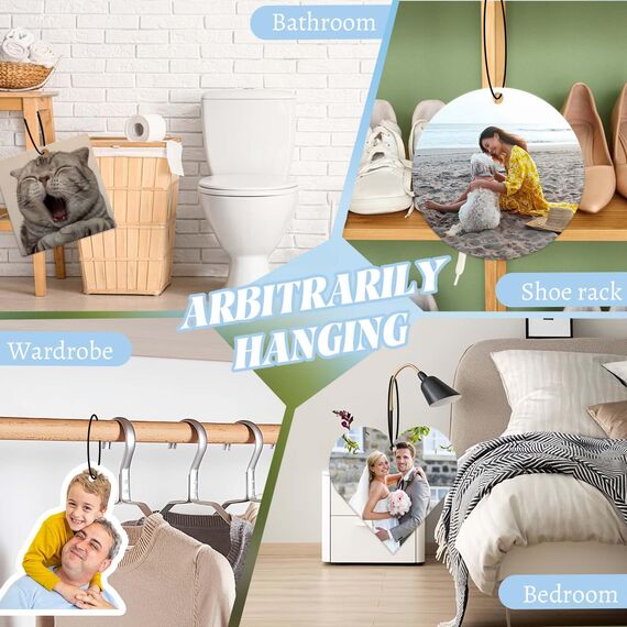 Duft Auto Personalisiert mit Text und Foto Auto Parfüm Lustig Selbst Gestalten Auto Deko Personalisierter Lufterfrischer für Auto, Zuhause, Geschenk,Familie (Herzförmig)