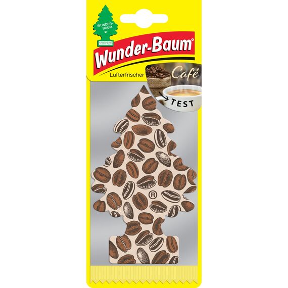 WUNDER-BAUM Auto-Lufterfrischer I Anhänger für langanhaltenden Duft im Auto oder zu Hause I Café, 1 Stück, 18.9 x 7.6 x 0.5 cm; 10 Grams (Packung mit 2)