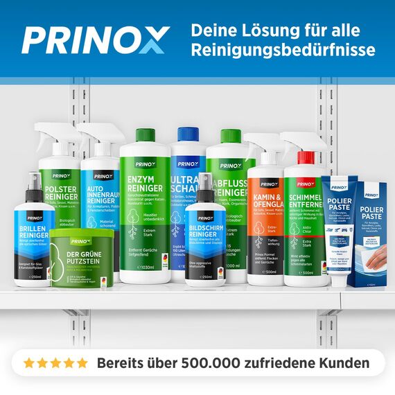 PRINOX Alcantara Reiniger & Polsterreiniger 550 ml - Entfernt hartnäckigste Verschmutzungen & Flecken - Ideal für die Autoinnenraum Reinigung auf Autositzen, Dachhimmel & Lenkrad