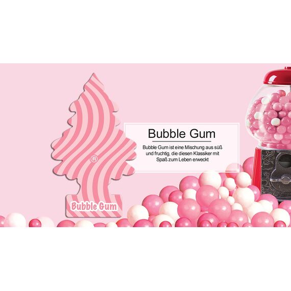 WUNDER-BAUM Auto-Lufterfrischer I Anhänger für langanhaltenden Duft im Auto oder zu Hause I Bubble Gum, 1 Stück