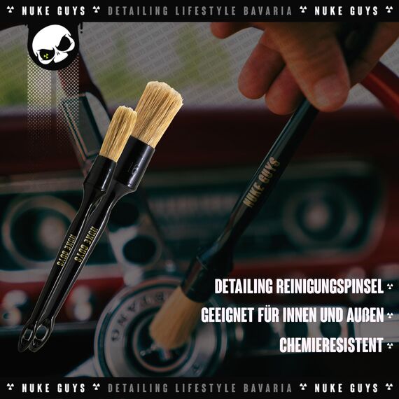 Nuke Guys Auto Reinigungsset Innenraum | Innenraumreiniger + Glasreiniger + 2X Fenstertuch + Auto Duft + Cockpit Tücher Glänzend + 2X Detailing Pinsel + 5X Mikrofasertuch | Autopflege Set