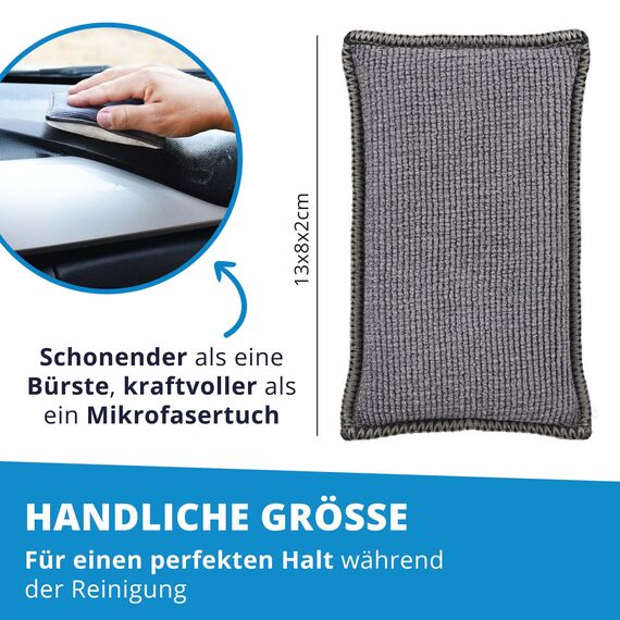 LICARGO® Innenraum Pads (3 Stück) - porentiefe Reinigung von Kunststoff, Polster, Leder & Armaturen - wie Mikrofasertücher Auto Innenraum Reiniger Pads, Auto Zubehör Innenraum Reinigung, 13x8cm
