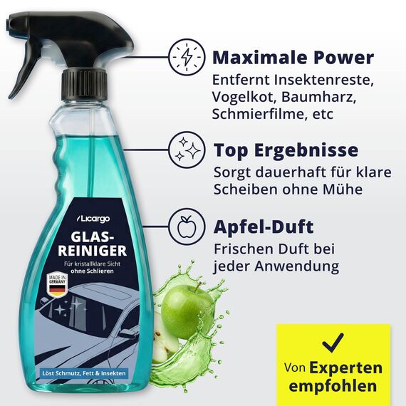 LICARGO® Innenraum & Scheiben Bundle - Für kristallklare Autoscheiben ohne Streifen & Schlieren - porentiefe Reinheit für Kunststoff, Polster, Leder