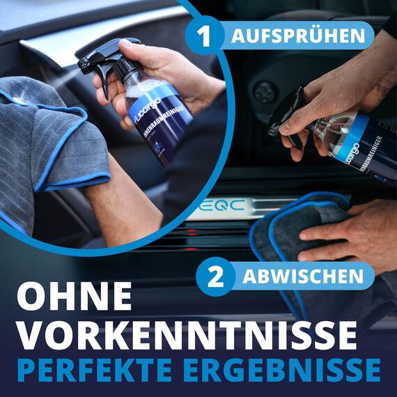 LICARGO® Auto Innenraum Reiniger Set - 6x Premium Microfasertücher & Innenraumreiniger (500ml) - porentiefe Reinheit für Kunststoff, Polster, Leder & Armaturen - Cockpit Reiniger - Autopflege