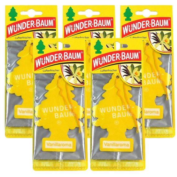 Wunderbaum 5X Vanillaroma Orginal Lufterfrischer Duftbaum Fahrzeugduft 1 STK