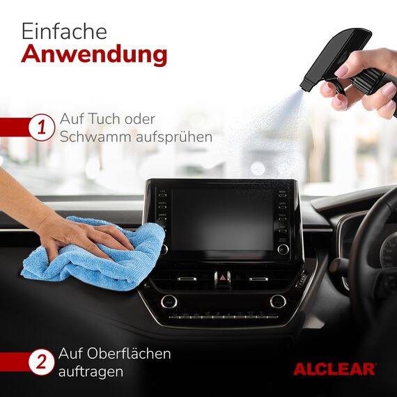ALCLEAR 721CP Cockpitpflege 1000 ml – Seidenglanz Innenraumreiniger für Kunststoff, Vinyl und Leder – antistatisch, UV-Schutz, staubabweisend – duftneutral – Made in Germany