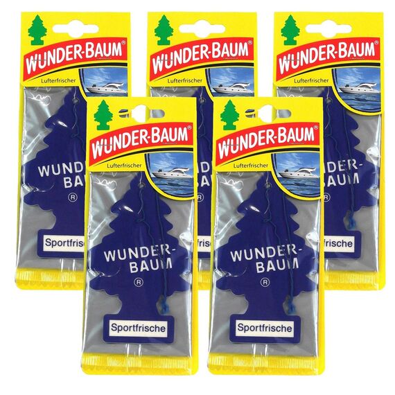 Wunderbaum 5X Sportfrische Orginal Lufterfrischer Duftbaum Fahrzeugduft 1 STK