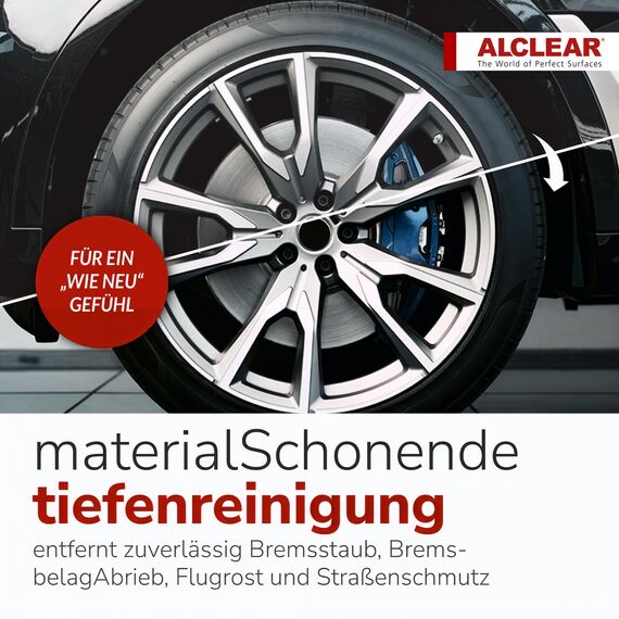 ALCLEAR 721FR Felgenreiniger mit Farbindikator – Säurefrei & Materialschonend – Entfernt Bremsstaub & Flugrost – 1000 ml – Für Alu- & Stahlfelgen – Lila Farbeffekt – Autopflege Made in Germany