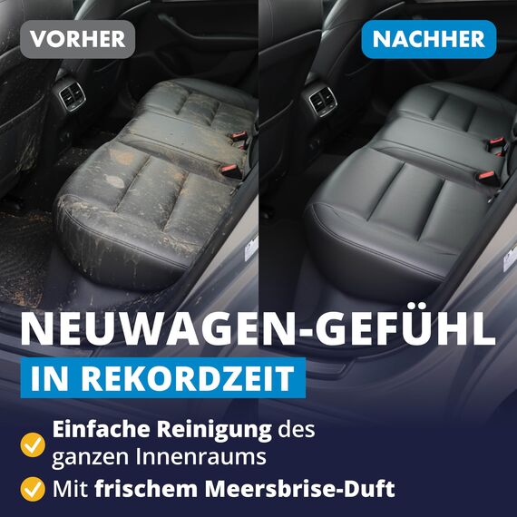 LICARGO Auto Innenraum Reiniger - Meeresbrise Duft (500ml) - Cockpitpflege für die Innen Reinigung von Kunststoff, Armaturen, Polster & Leder - Autopflege, Autoreinigung, Cockpit Reiniger Auto