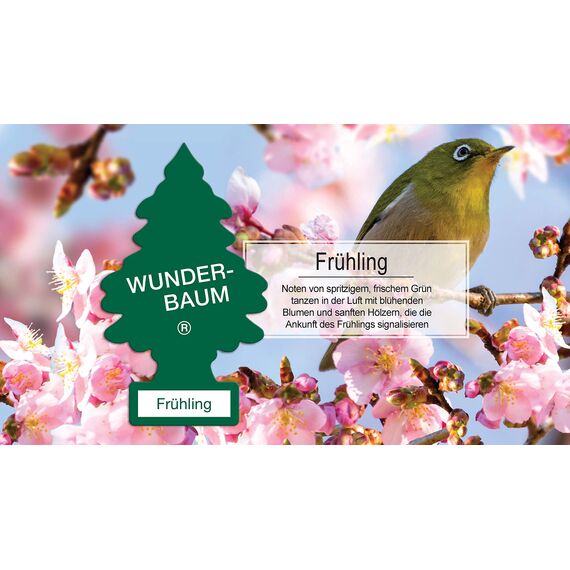 WUNDER-BAUM Auto-Lufterfrischer I Anhänger für langanhaltenden Duft im Auto oder zu Hause I Frühling, 1 Stück