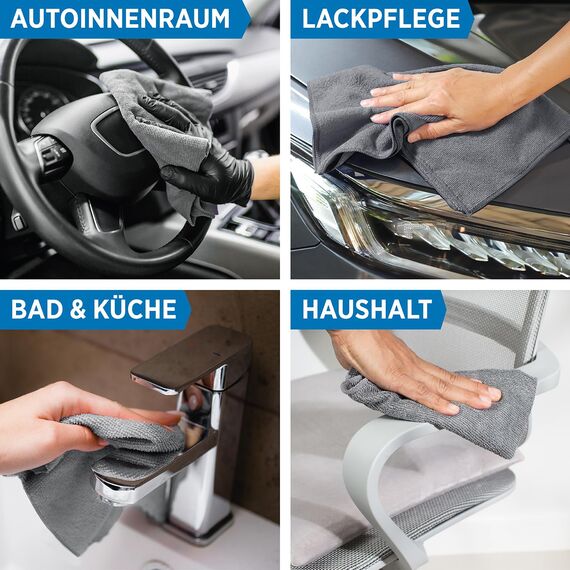 PRINOX Profi Mikrofasertücher - 5er Set - 38 x 38 cm - 300 GSM - EXTRA WEICH - Hochwertige Putztücher für Auto, Küche, Bad und mehr I Made in DE