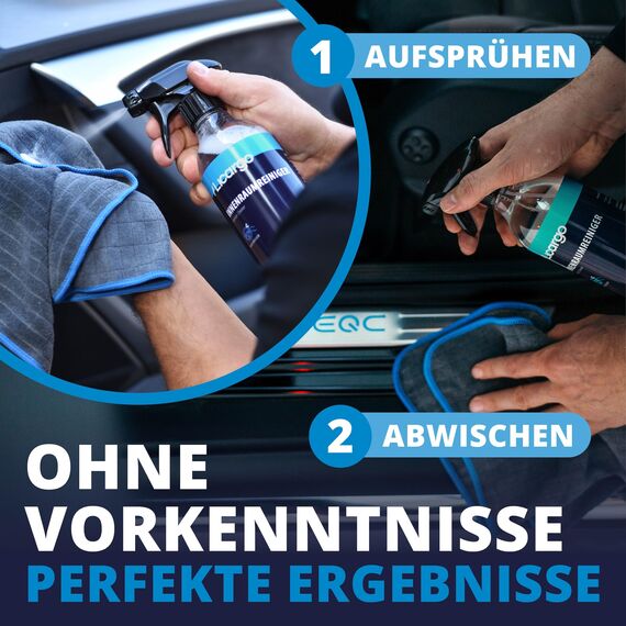 LICARGO Auto Innenraum Reiniger - Meeresbrise Duft (500ml) - Cockpitpflege für die Innen Reinigung von Kunststoff, Armaturen, Polster & Leder - Autopflege, Autoreinigung, Cockpit Reiniger Auto