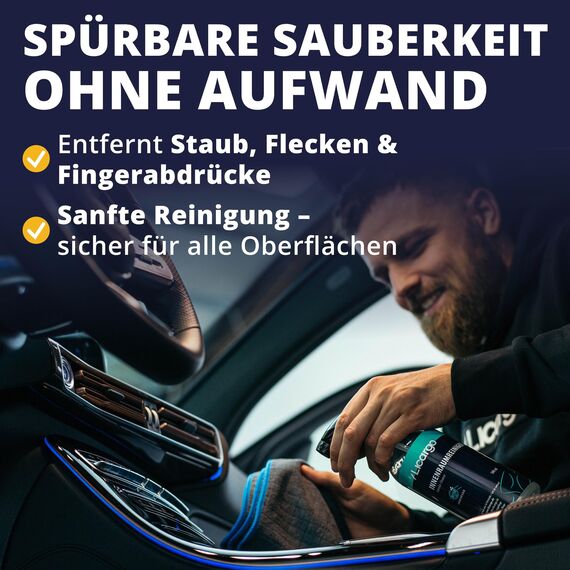 LICARGO Auto Innenraum Reiniger - Meeresbrise Duft (500ml) - Cockpitpflege für die Innen Reinigung von Kunststoff, Armaturen, Polster & Leder - Autopflege, Autoreinigung, Cockpit Reiniger Auto