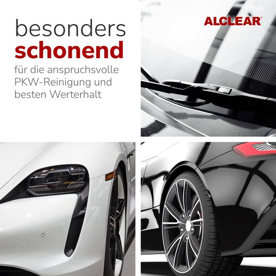 ALCLEAR 8201050 Autopflegeset für Tiefenglanz, mit Lack & Scheiben Trockentuch, Auto Poliertuch, Lackversiegelung, Felgenhandschuh, Cockpittuch