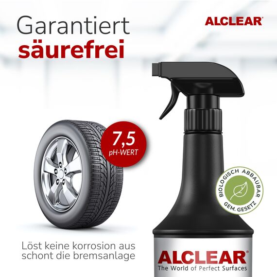ALCLEAR 721FR Felgenreiniger mit Farbindikator – Säurefrei & Materialschonend – Entfernt Bremsstaub & Flugrost – 1000 ml – Für Alu- & Stahlfelgen – Lila Farbeffekt – Autopflege Made in Germany