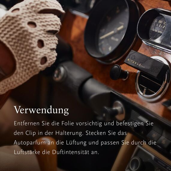 RITUALS Auto Parfüm Homme Car Air Freshener – Auto Duft mit Aroma von Amber und Moschus - Auto Lüfterfrischer mit eleganter Holzhalterung – 6 g