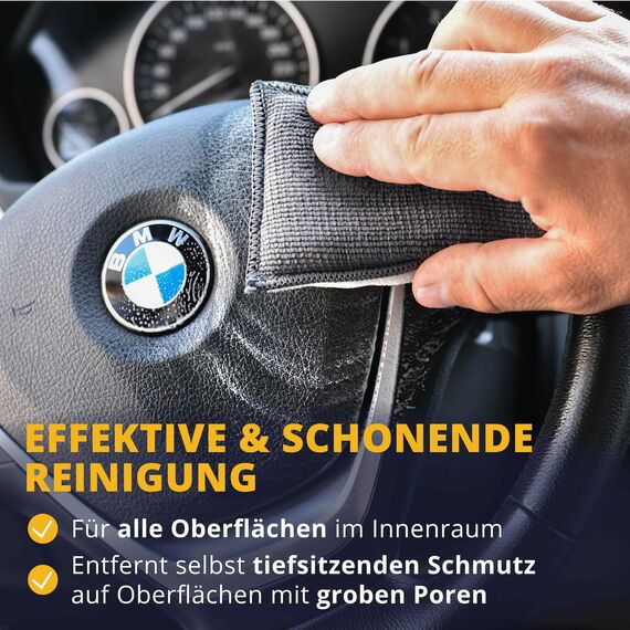 LICARGO® Innenraum Pads (3 Stück) - porentiefe Reinigung von Kunststoff, Polster, Leder & Armaturen - wie Mikrofasertücher Auto Innenraum Reiniger Pads, Auto Zubehör Innenraum Reinigung, 13x8cm