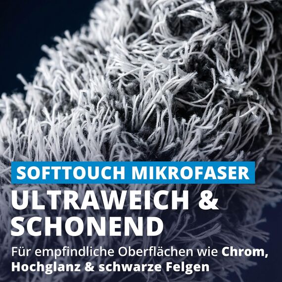LICARGO Mikrofaser Felgenbürste extra dünn - erreicht Enge Speichen & tiefes Felgenbett - Stabiler Kern, schonend für alle Felgen - Felgenbürste Auto für präzise Felgenreinigung (36cm lang)