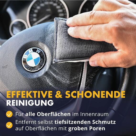 LICARGO Innenraum Set Pro - 2x Innenraumreiniger (500ml) - 6x 380GSM Microfasertücher - 1x Kunststoffpflege 250ml - 3x Innenraum Pads - 1x schonende Bürste - für jede Stelle in deinem Innenraum