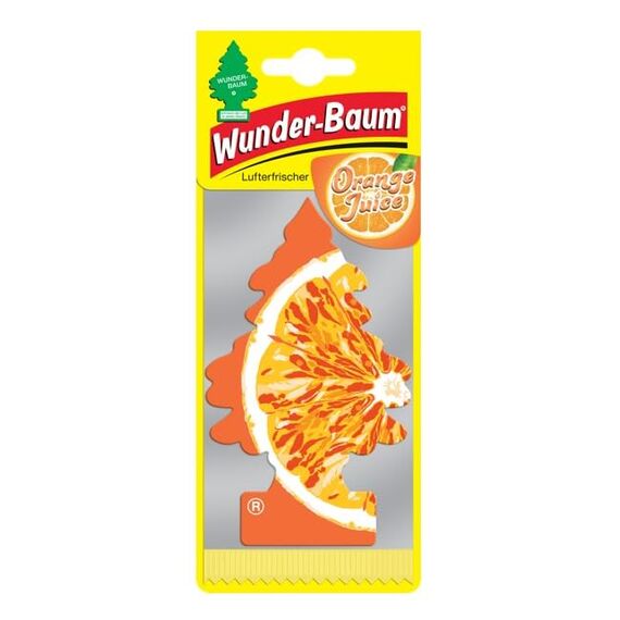 WUNDER-BAUM Auto-Lufterfrischer I Anhänger für langanhaltenden Duft im Auto oder zu Hause I Orange Juice, 1 Stück
