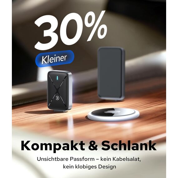 CarPlay Wireless Adapter, Mini Wireless CarPlay Adapter Konvertieren Sie Wired Carplay in Wireless, Schnelle Verbindung & Keine Verzögerung, mit USB & Type-C, Kompatibel mit Apple iPhone iOS 10+