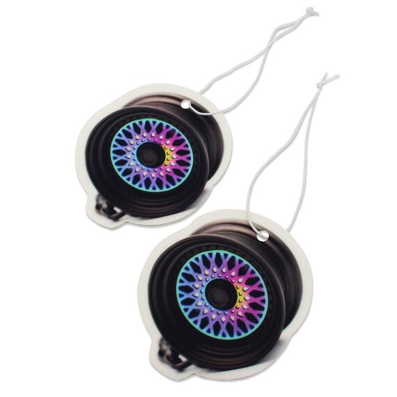 2er Set Tuning Lufterfrischer Duftbaum fürs Auto Air Freshener Design Duft Anhänger (2x Rainbow BBS)
