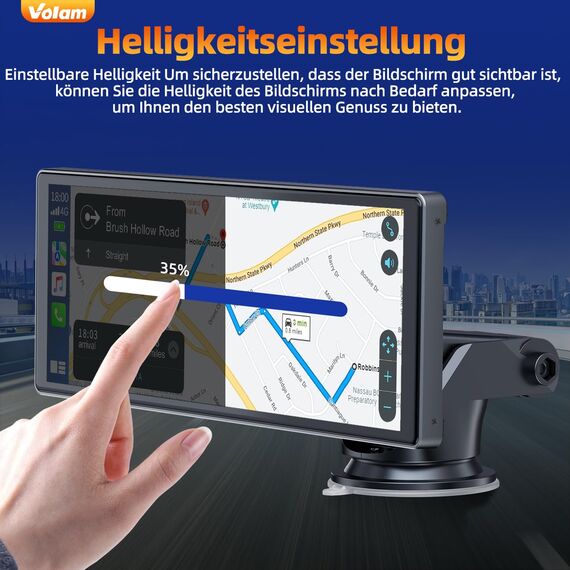 Volam 9.26 Zoll CarPlay Bildschirm,Tragbares Autoradios kompatibel mit Apple CarPlay&Android Auto,Car Play IPS Touch Screen,Carplay Display mit siri/GOO-gle,GPS Navigation,Blue-Tooth,Mirror Link