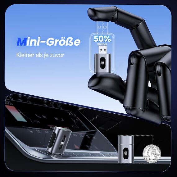 Jumpeak 2-in-1 CarPlay & Android Auto Wireless Adapter-Upgrade von Wired auf Wireless, Plug und Play, Mini & Stabil, kompatibel mit Autos mit Wired CarPlay/Android Auto & iPhone iOS 10+ / Android 11+