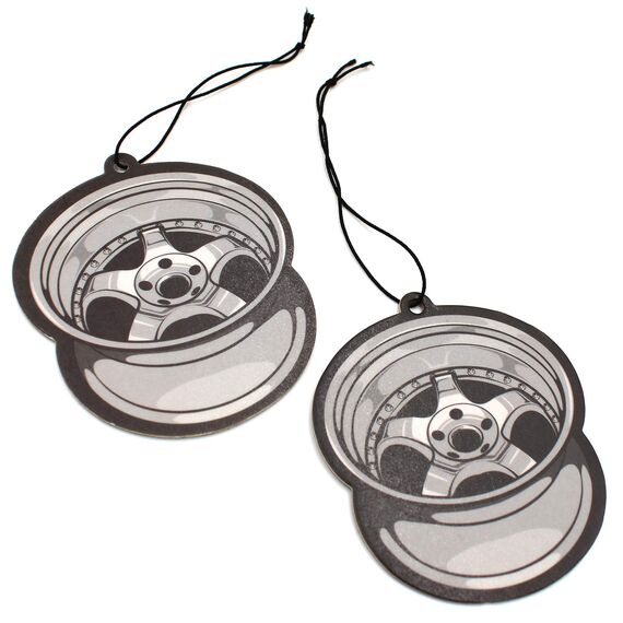 2er Set Tuning Lufterfrischer Duftbaum fürs Auto Air Freshener Design Duft Anhänger (2x Felge Silber)