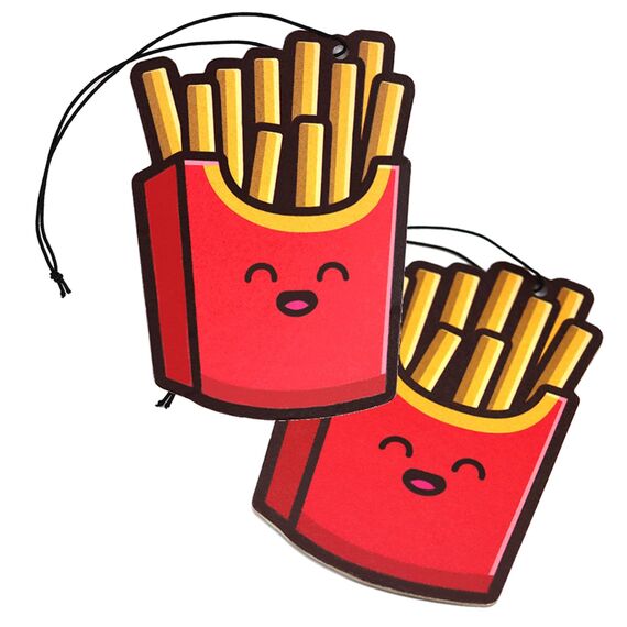 2er Set Tuning Lufterfrischer Duftbaum fürs Auto Air Freshener Design Duft Anhänger (2x Pommes)